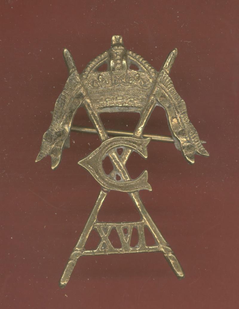 Indian Army 16th Cavalry WW1 head-dress pagri badge