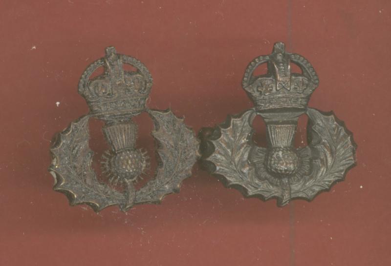 Q.O. Cameron Highlanders Officer's OSD collar badges