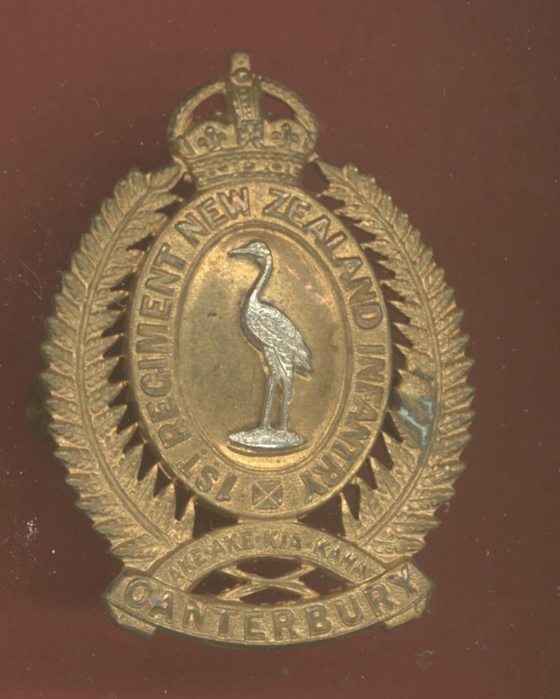 1st Regiment New Zealand Infantry(Canterbury) WW1 OR's cap badge