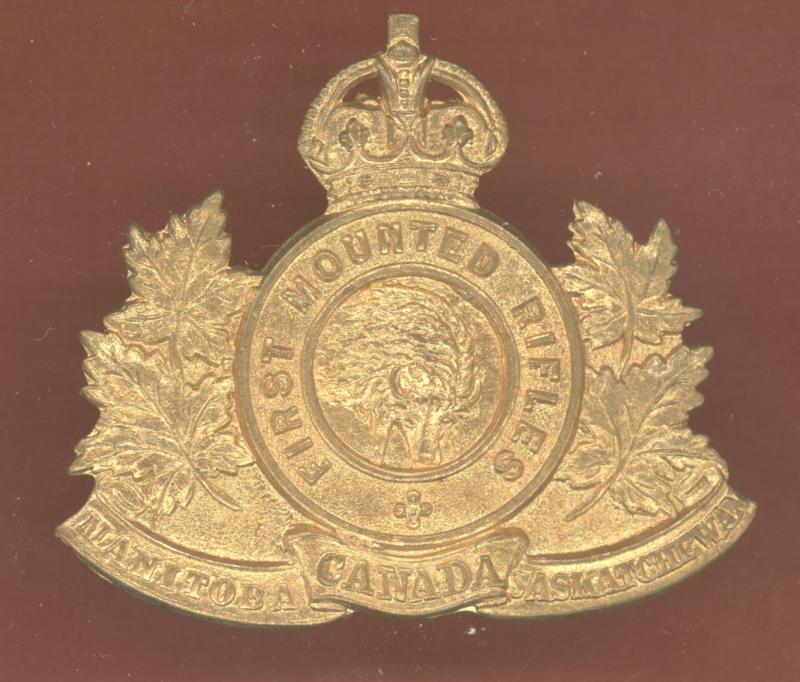 Canadian 1st Mounted Rifles Bn. WW1 CEF cap badge