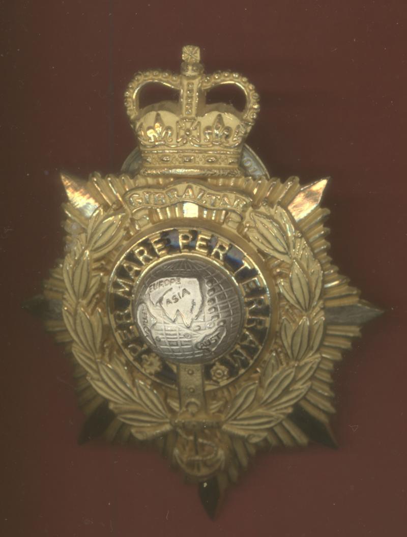 Royal Marines EIIR Officer's helmet plate.