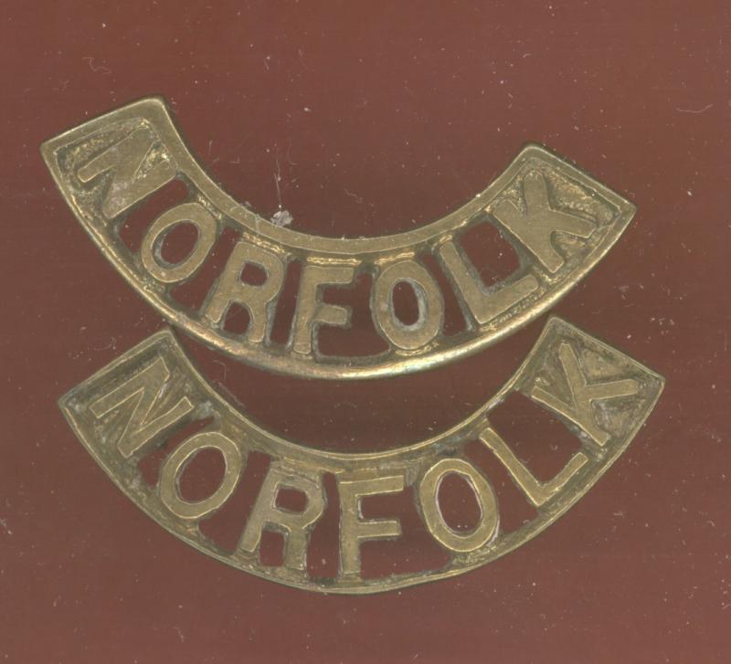 NORFOLK Norfolk Regiment Officer's shoulder titles