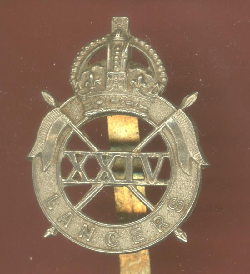 24th Lancers WW2 OR's cap badge