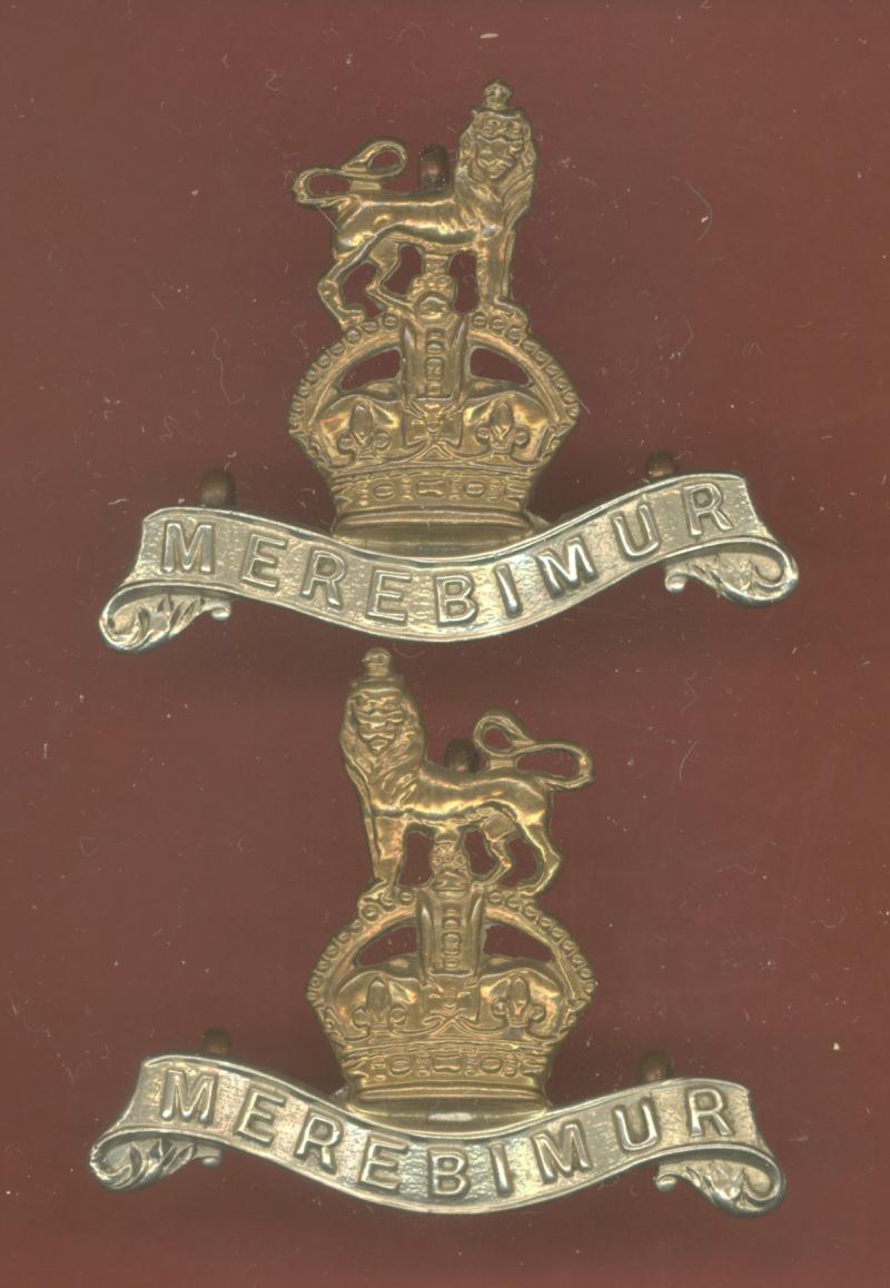 15th/19th King's Hussars OR's collar badges.