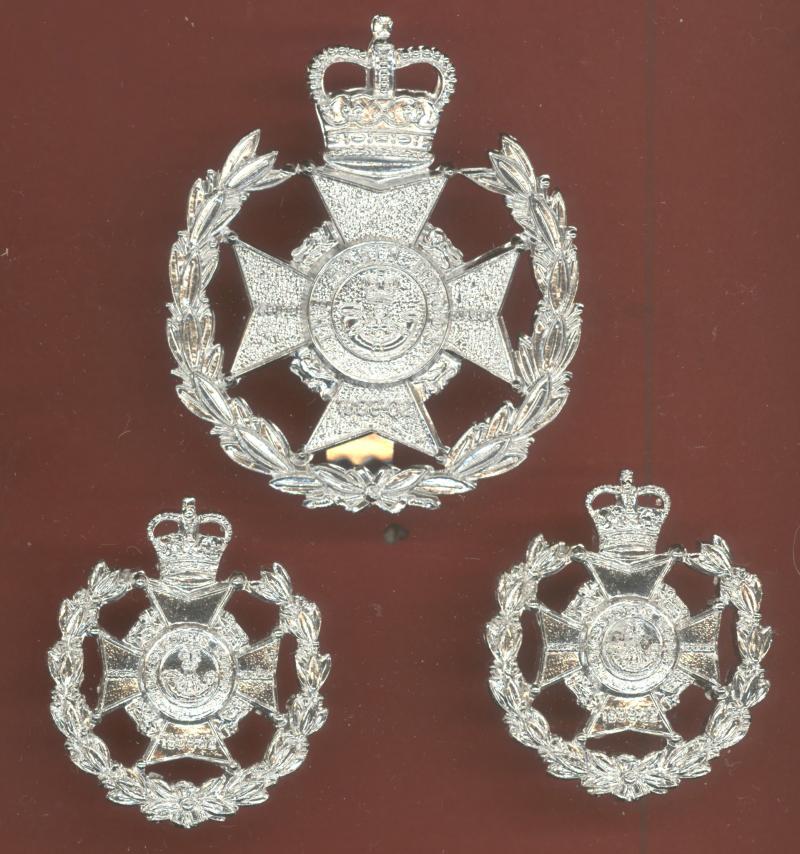 The Robin Hood Rifles OR's staybright cap & collar badges