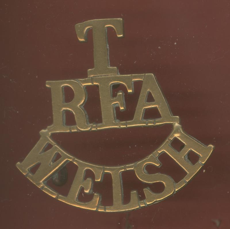 T / RFA / WELSH Royal Field Artillery WW1 shoulder title