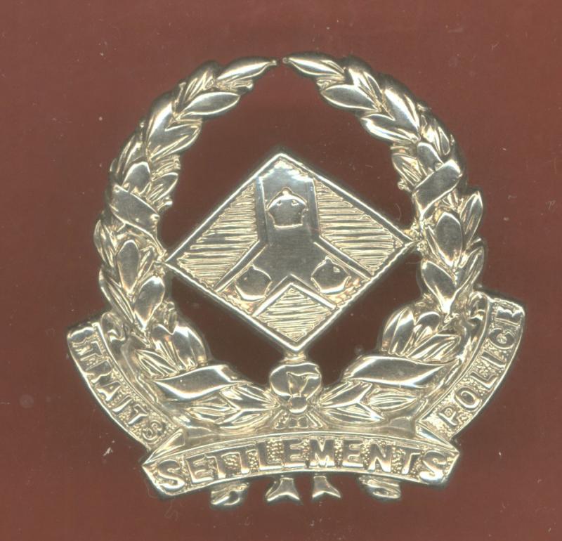 Singapore Straits Settlements Police cap badge