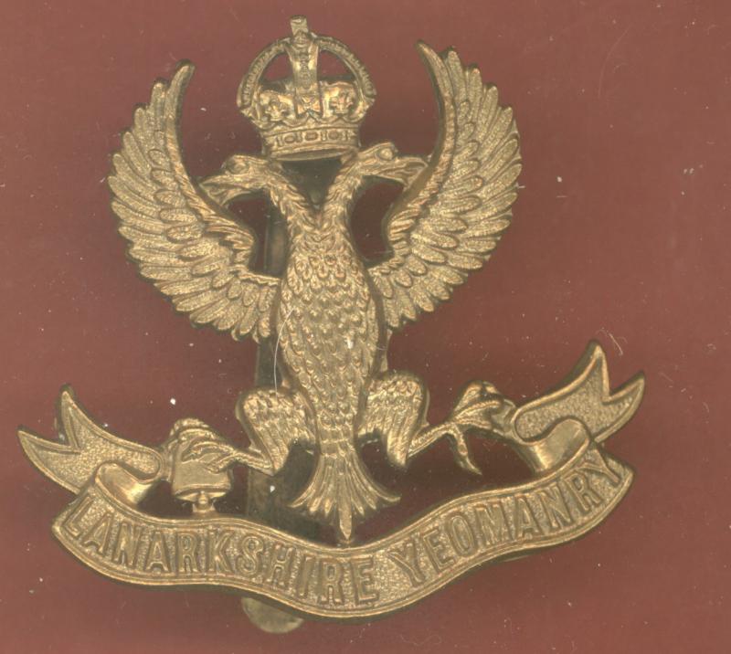 Scottish The Lanarkshire Yeomanry Or's cap badge