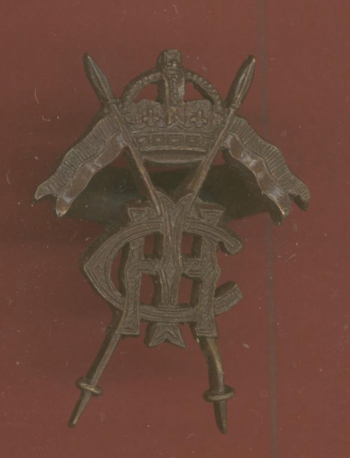Indian Army. Central India Horse OSD bronze field service cap badge.
