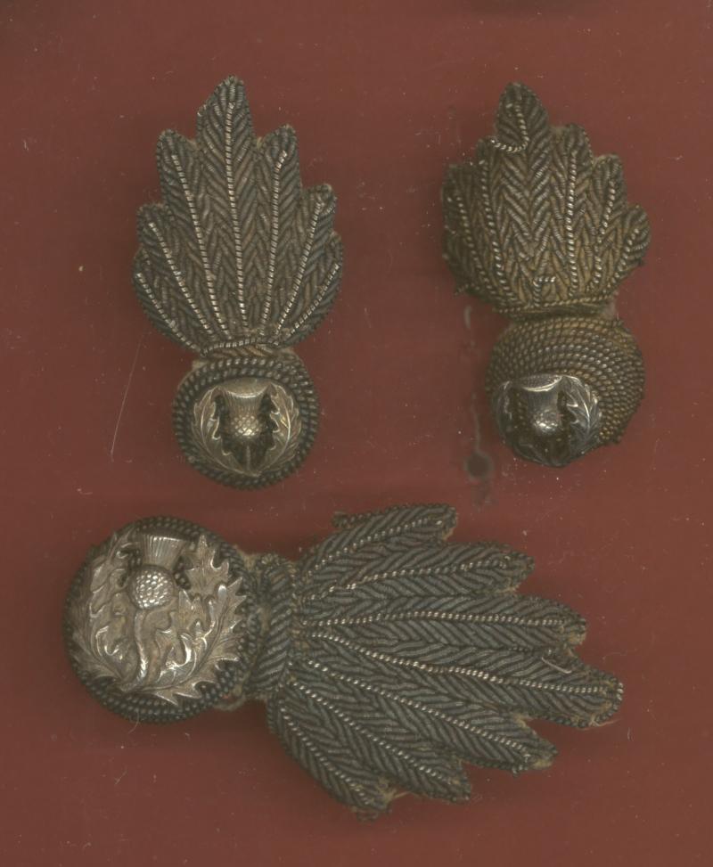 VB Royal Scots Fusiliers Officer's bullion collar badges