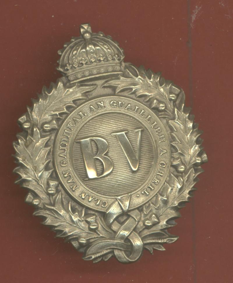 Scottish Breadalbane Rifle Volunteers Victorian Officer's glengarry badge