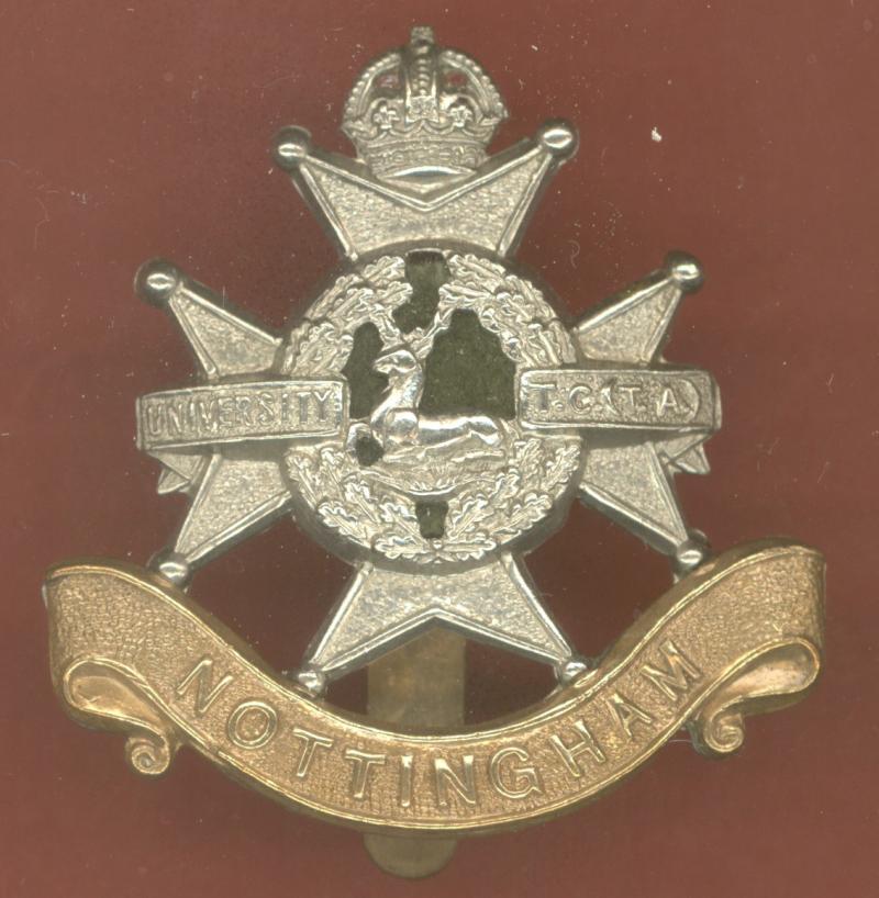 Nottingham University T.C. (T.A.) cap badge