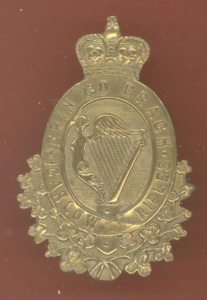 Irish Militia Carlow Rifles Victorian glengarry badge