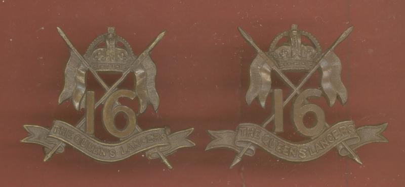 16th/5th Queen's Royal Lancers Officer's OSD collar badges