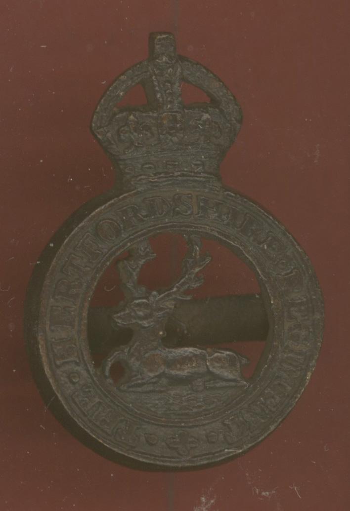 The Hertfordshire Regiment WW1 Officer's OSD cap badge