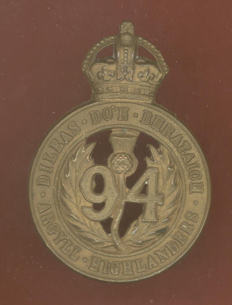 Canadian Militia 94th Victoria Regiment (Argyll Highlanders) cap badge