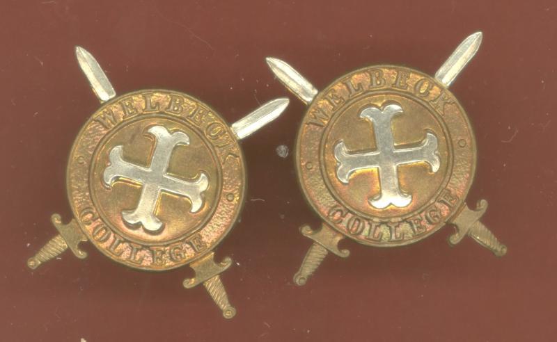 Welbeck College O.T.C. Officer Cadet collar badges