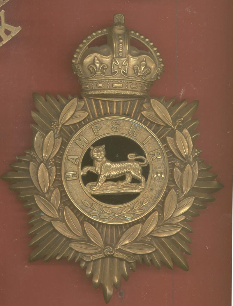 Hampshire Regiment Edwardian OR helmet plate