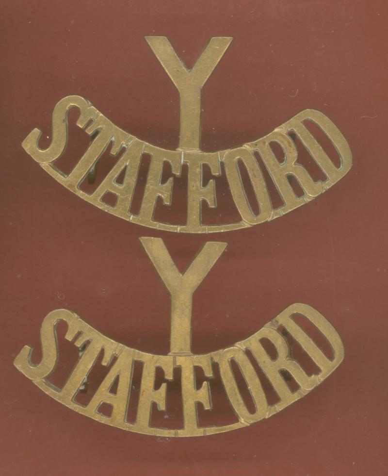 Y / STAFFORD Yeomanry  shoulder titles