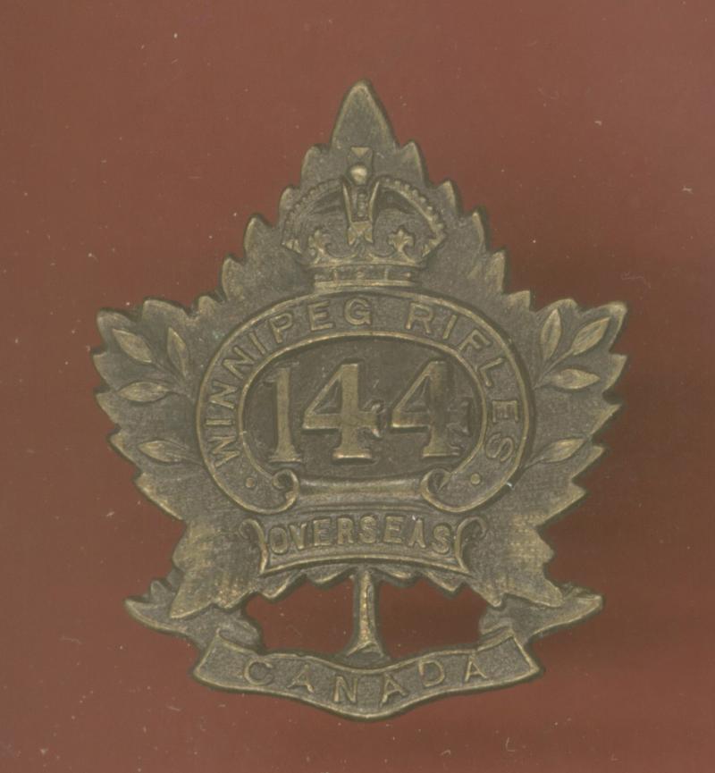 Canadian 144th Winipeg Bn. WW1 CEF collar badge