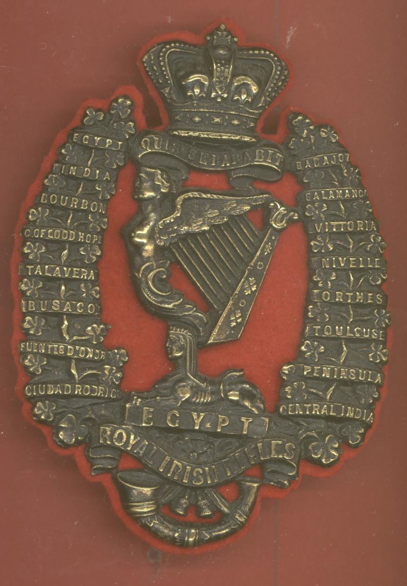 Royal Irish Rifles Victorian OR's helmet plate