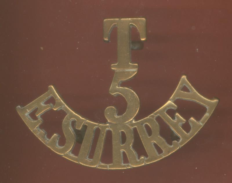 T / 5 / EAST SURREY  WW1 shoulder title