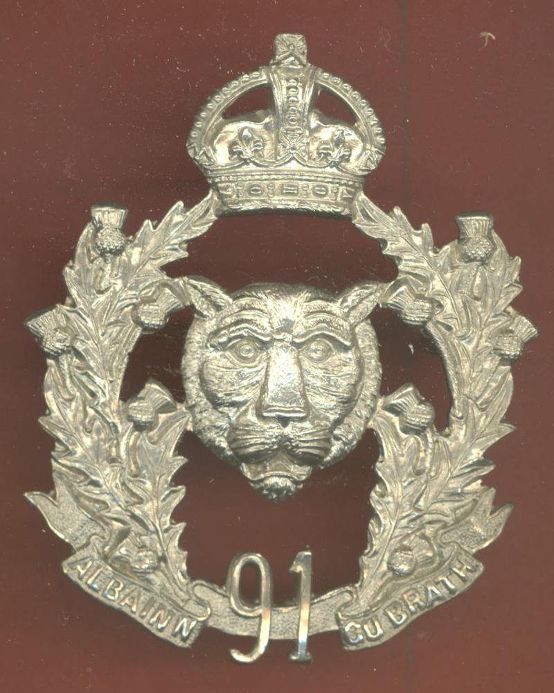 91st Regiment Canadian Highlanders, Argyll & Sutherland glengarry Badge