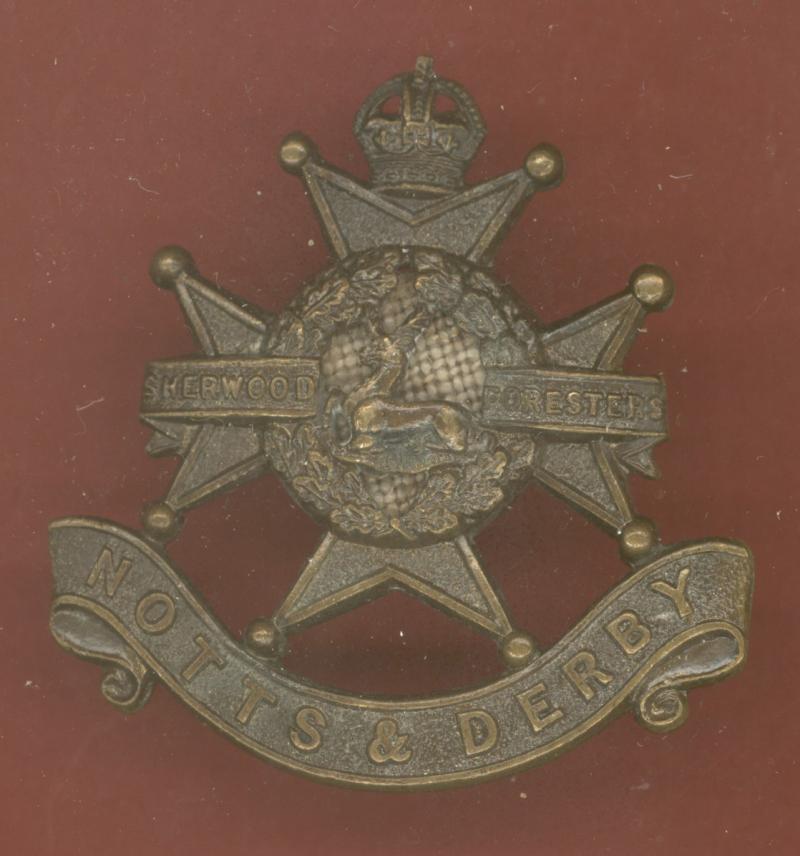 The Sherwood Foresters Notts & Derby Regt. WW1 Officer's OSD cap badge