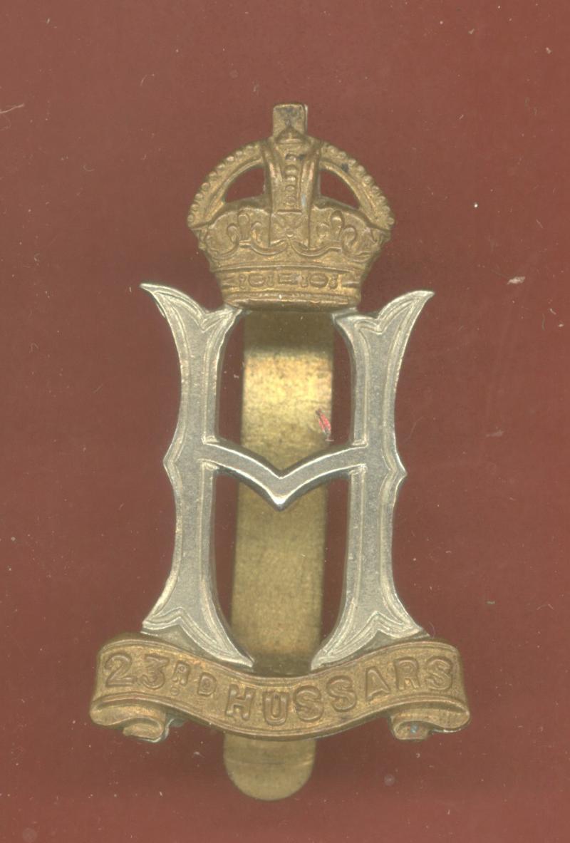 23rd Hussars WW2 OR's cap badge