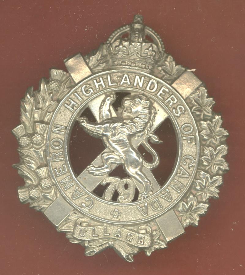 Canadian Militia 79th Cameron Highlanders of Canada glengarry badge