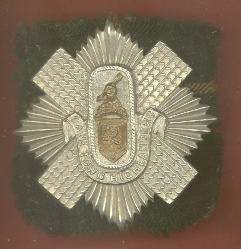 South African Cape Town Highlanders helmet plate circa 1902-20