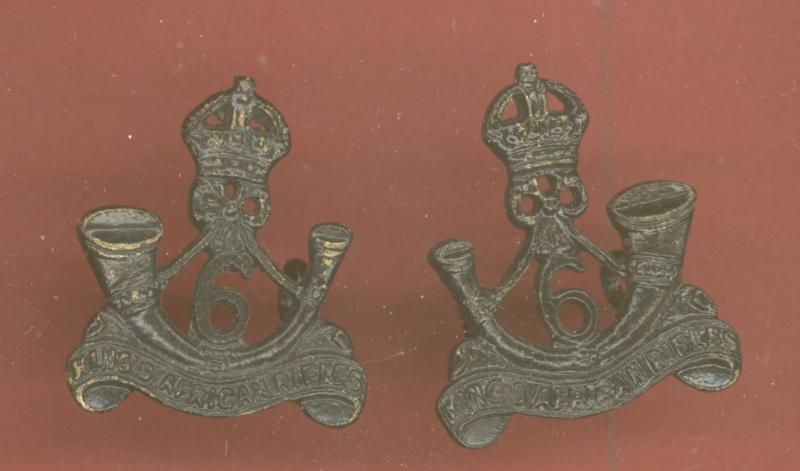 6th King's African Rifles collar badges