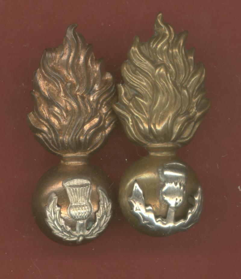 Scottish Royal Scots Fusiliers Victorian collar badges