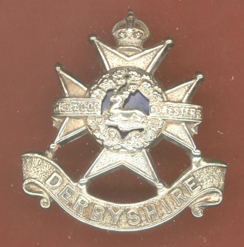 VB The Sherwood Foresters Derbyshire Regt. Officer's cap badge