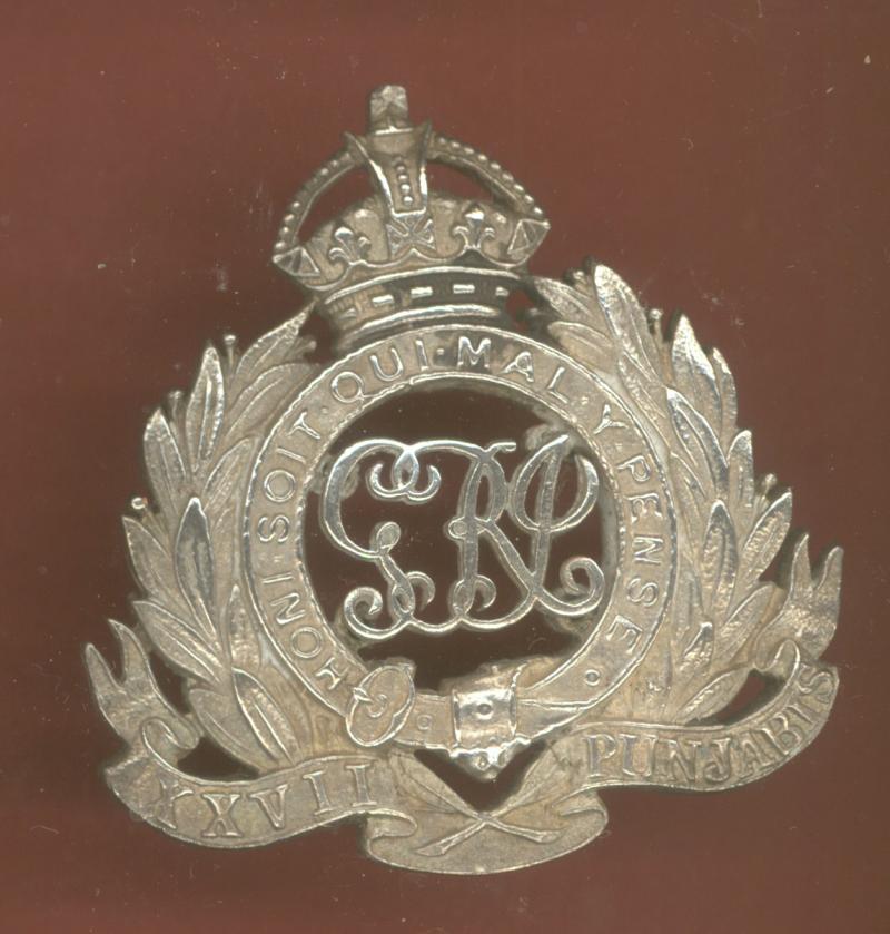 Indian Army 27th Punjabis WW1 Officer's cap badge