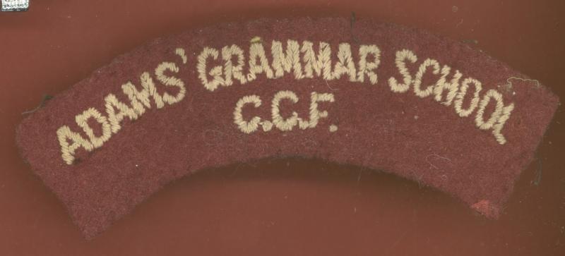 ADAMS GRAMMAR SCHOOL / C.C.F. cloth title