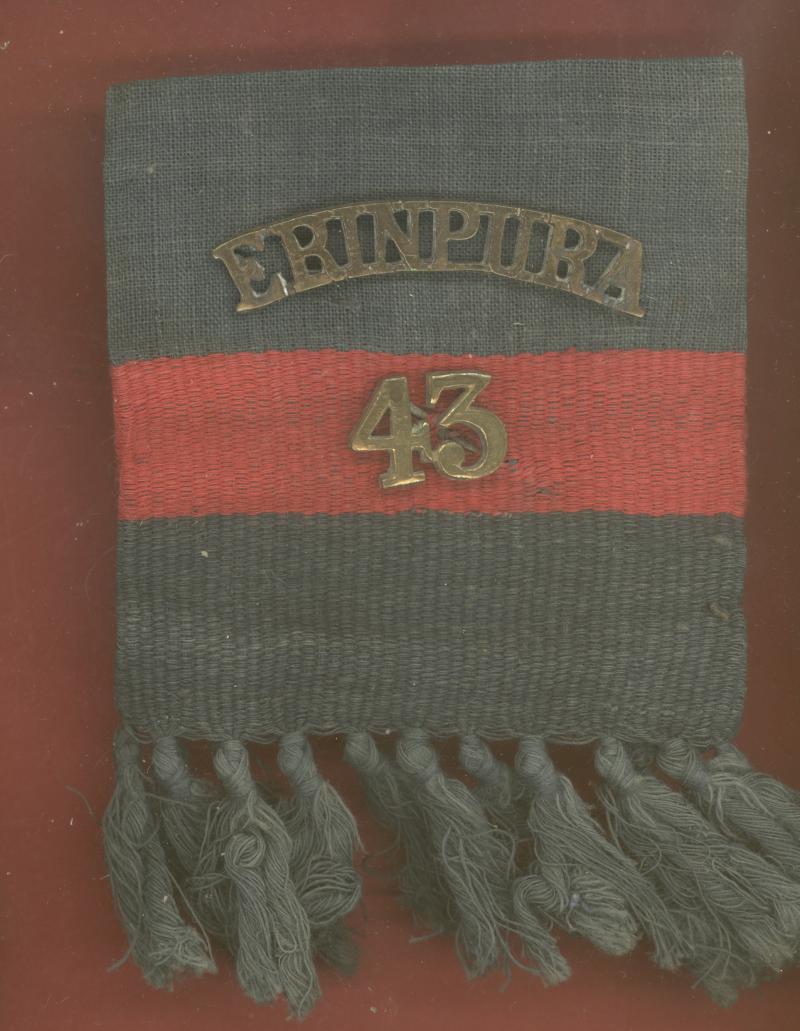 Indian Army 43rd Erinpura Regiment WW1 cloth pagri badge