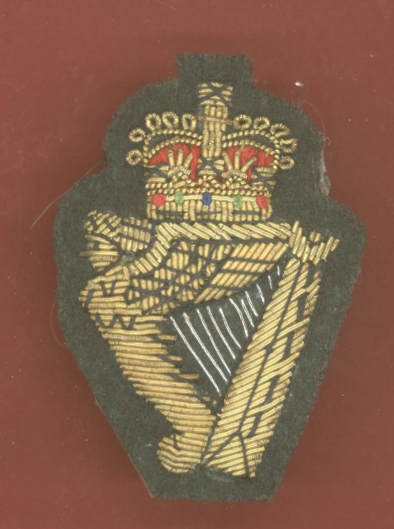 Royal Irish Regiment Officer's bullion beret badge