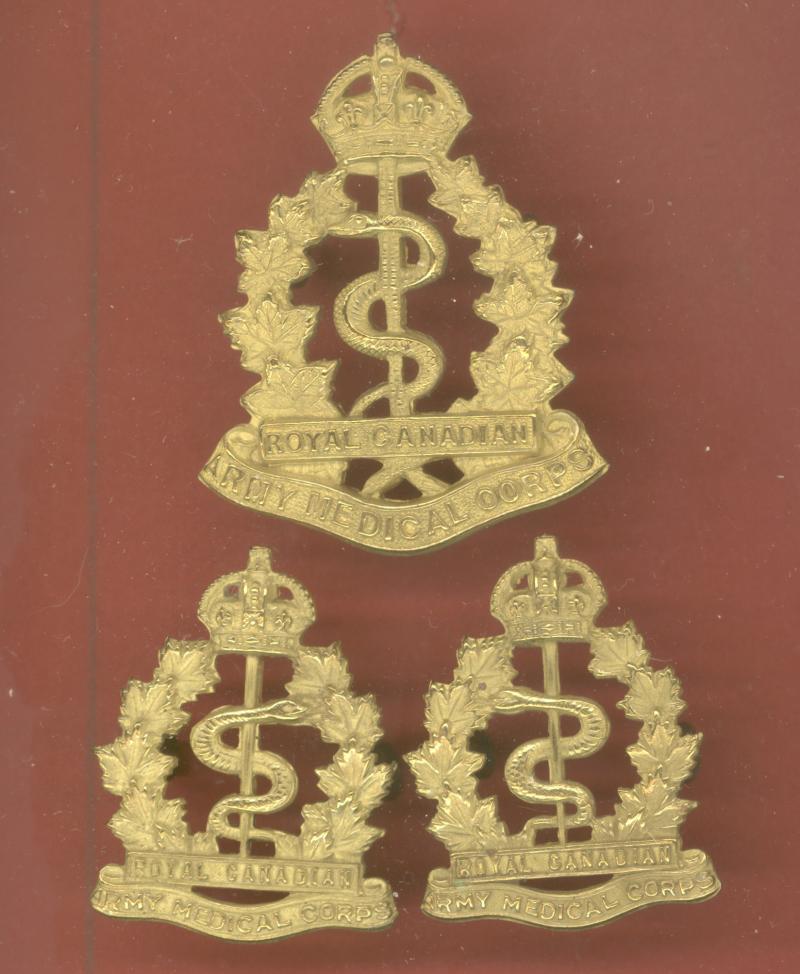 Royal Canadian Army Medical Corps cap & collar badges