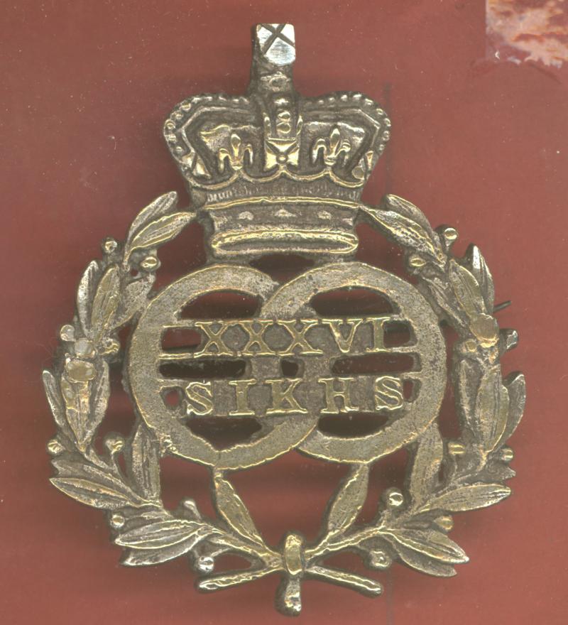 Indian Army 36th Sikhs Regiment of Bengal Infantry, Victorian Pagri badge