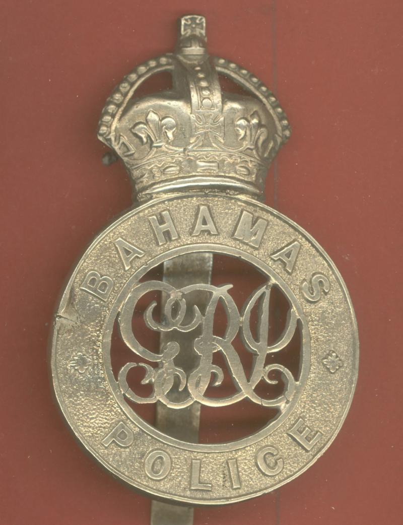 British Colonial  Bahamas Police GVIR helmet badge