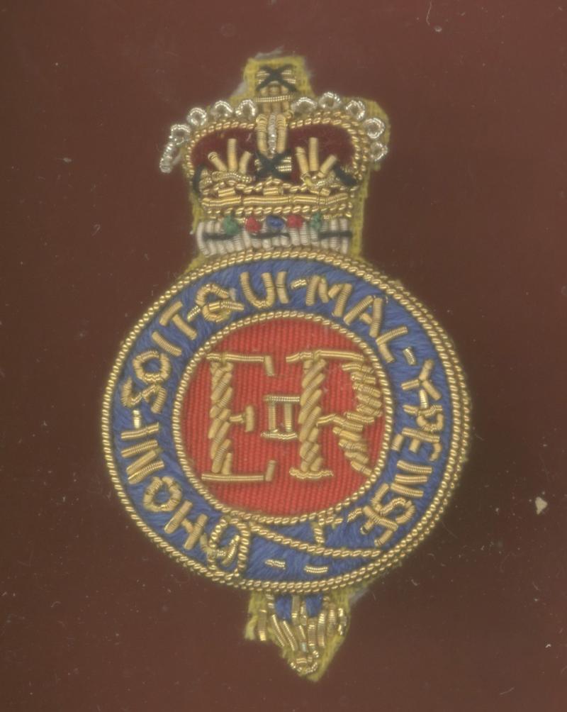 Household Cavalry Officer's embroidered beret badge