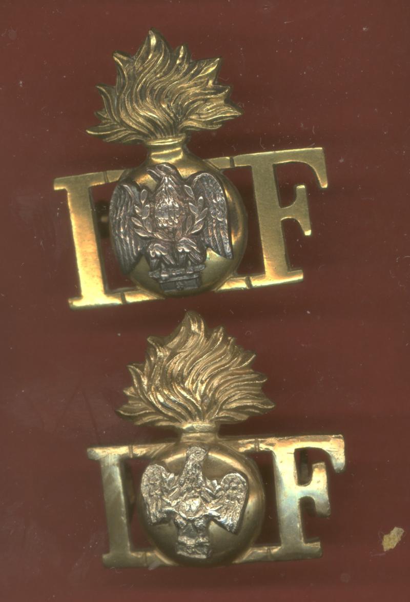 I. Grenade F. Royal Irish Fusiliers(Princess Victoria's) shoulder titles