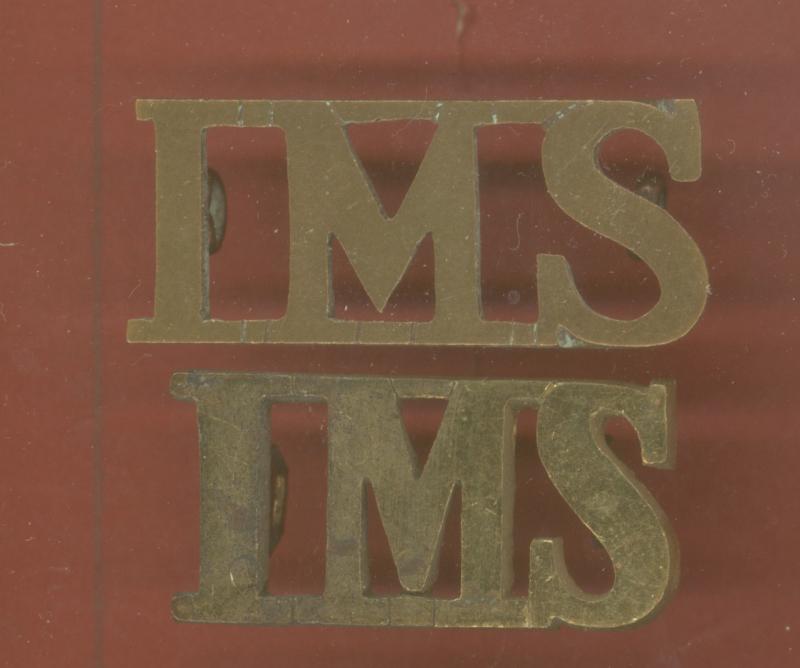 Indian Army I.M.S. Indian Medical Service shoulder titles