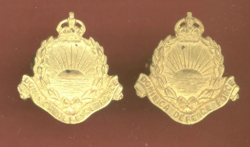 British Colonial Dominica Defence Force collar badges