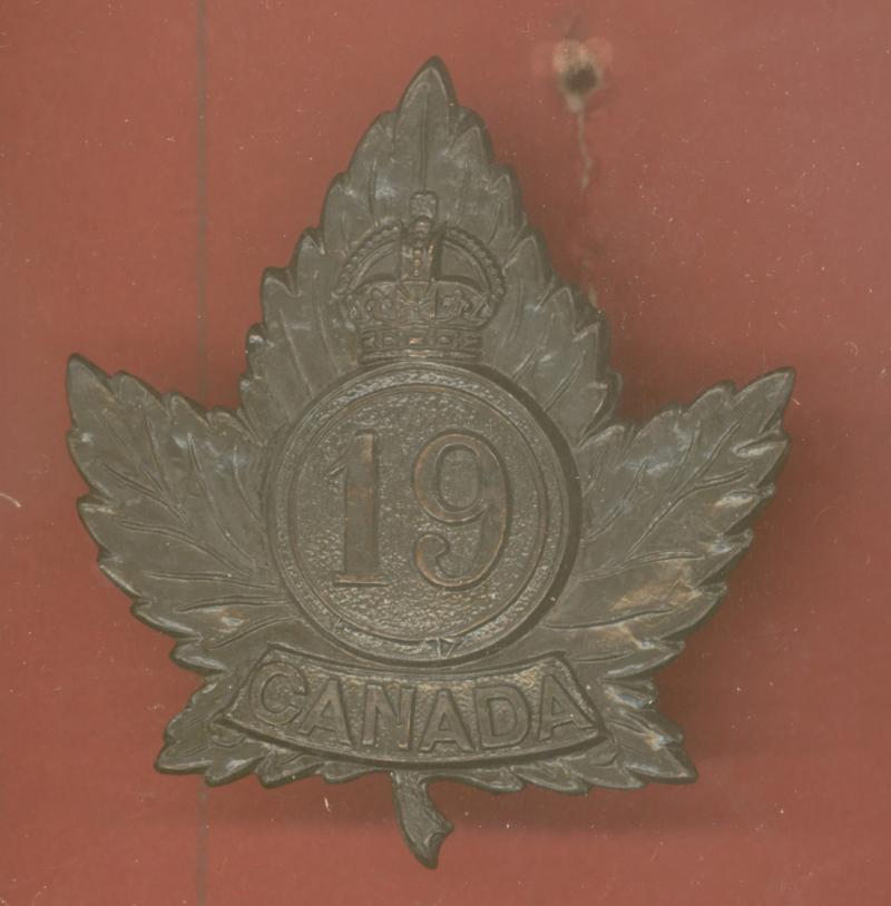 Canadian 19th Toronto Bn. WW1 CEF cap badge