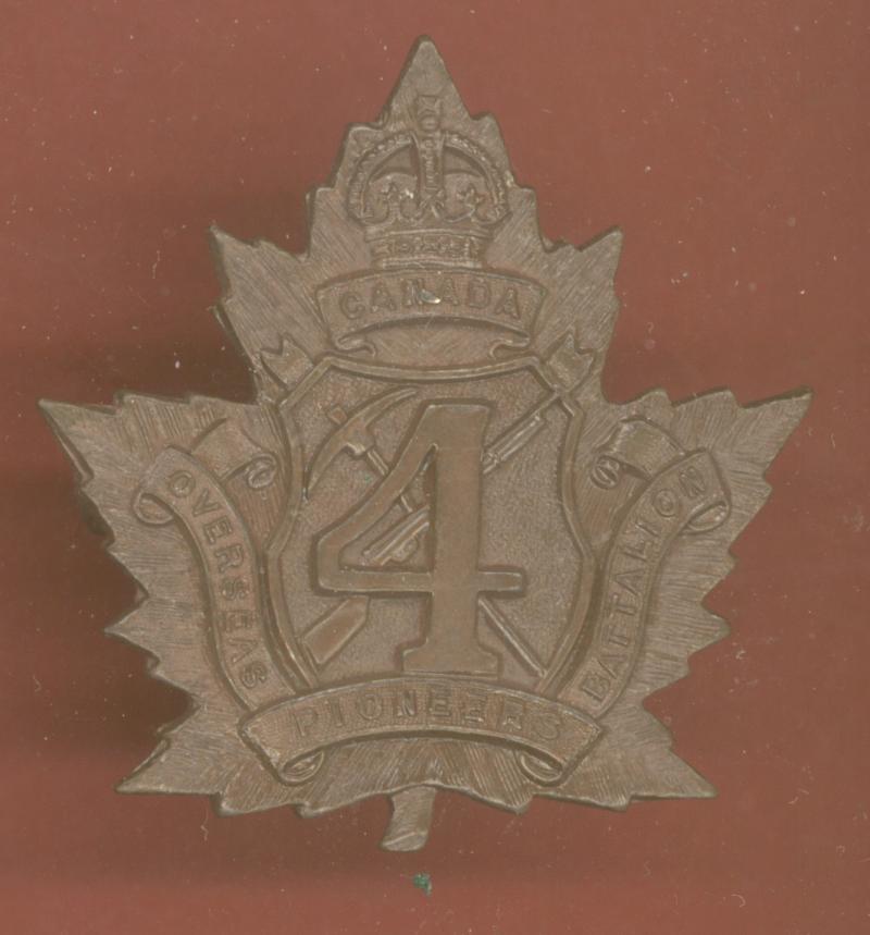 Canadian 4th Pioneer Bn. WW1 CEF cap badge