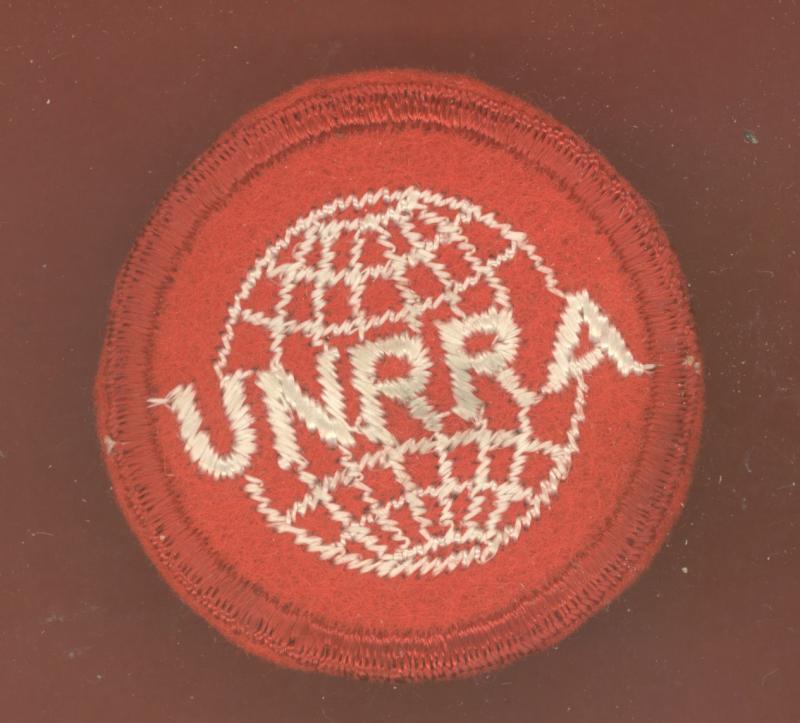 United Nations Relief and Rehabilitation Administration (UNRRA)  Cloth Beret Badge