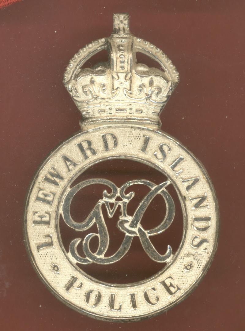 British Colonial Leeward Islands Police GVIR Senior Officer's helmet badge