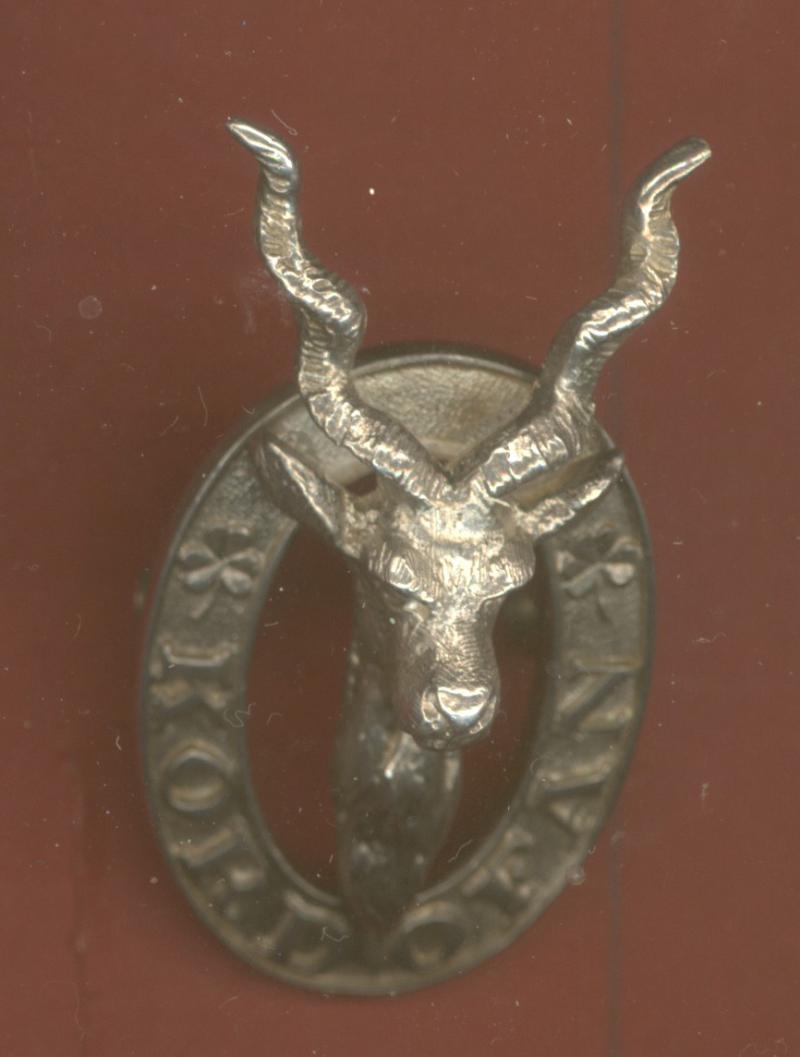 Sudan Defence Force Kordofan Province Officer's HM silver cap / pagri badge.